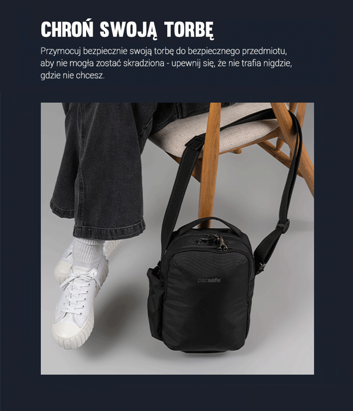 Torebka antykradzieżowy miejski na laptopa Pacsafe V