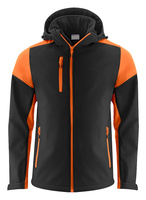 Softshell with detachable hood Prime Softshell by Printer - Black - orange.
