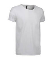 T -Shirt t -Shirt mit einer runden Ausschnittsausweise -Weiß