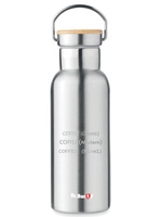 Dr.Bacty Iris 500 ml Thermoflasche - silber - personalisiert mit Gravur
