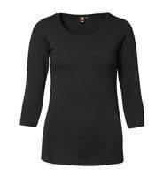T-Shirt mit Stretch 3/4-Ärmeln von ID, schwarz
