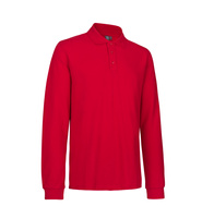 Polo-Shirt mit langen Ärmeln, Stretch, von der Marke ID - Rot