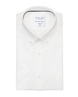 Oxfordshort Sleeve Modern Fit White durch ID, Biały