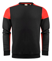 Zweifarbiger Prime Crewneck Hoodie der Marke Printer - Schwarz - Rot.