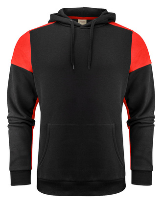 Two-tone Prime Hoodie sweatshirt by Printer - Black - Red.