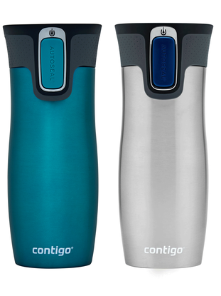 Contigo West Loop 2.0 470ml Thermal Mug Set - Steel + Biscay Bay