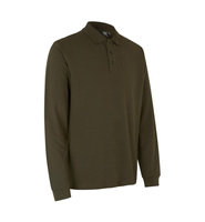 Polo shirt with long sleeves, stretch, from the brand ID - Olive