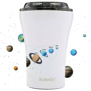 A mug with print Dr. Bacty Apollo Solar System - White