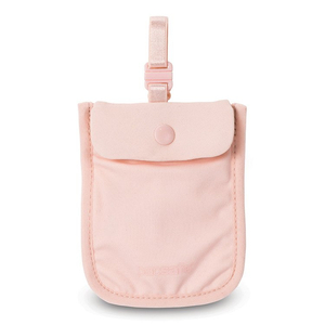 Anti-theft pouch attached to a bra - Pacsafe Coversafe S25 - pink.