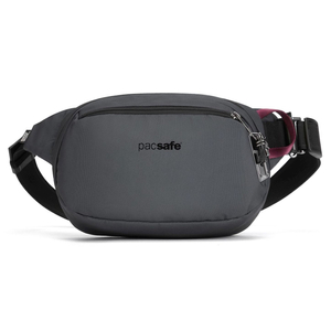 Anti-theft waist pack made from recycled materials Pacsafe Vibe 100 - dark grey.