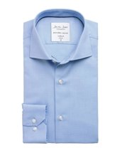 Dobby Royal Oxfordlong Sleeve Modern Fit Light Blue by ID, Blue