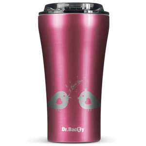 Dr.Bacty Apollo 2.0 thermal coffee mug - 360 ml - Pink - Bird love