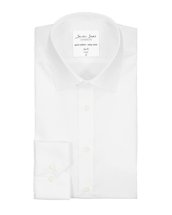 Fine Twilllong Sleeve Slim Fit White by ID, white
