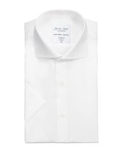 Fine Twillshort Sleeve Modern Fit White by ID, Biały