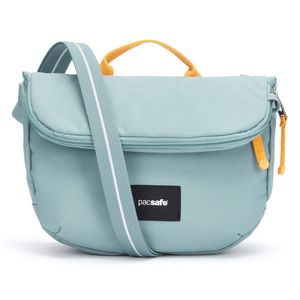 Foldable women's anti-theft Pacsafe Go bag - mint color