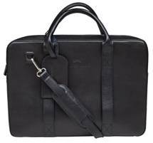 Leather briefcase by FROST, black.