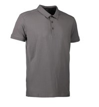 Men's Polo Business T -shirt stretch silver gray brand ID, gray