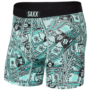 Men's quick-drying SAXX VIBE Boxer Briefs - green dollars.