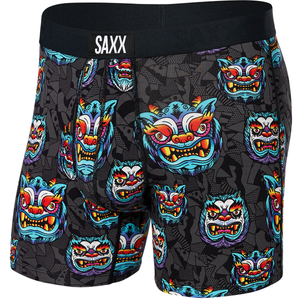 Men's quick-drying SAXX VIBE super soft Dragon Year Boxer Shorts - black.