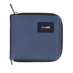 Men's small RFID Pacsafe wallet - navy blue