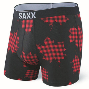 Men's sports boxer briefs SAXX VOLT Boxer Brief maple leaf - black.