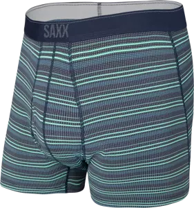 Men's trekking / sports boxers with the Saxx Quest Boxer Brief Fly-Blue stripes