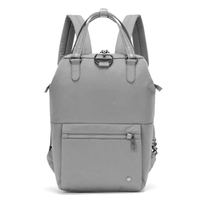 Mini women's anti-theft backpack Pacsafe Citysafe CX Econyl® - light gray