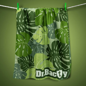 Pool towel quick-drying double-sided Dr.Bacty 60x130 - leaves