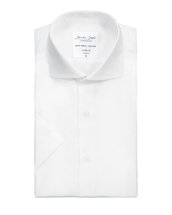 Poplinshort Sleeve Modern Fit White by ID, Biały