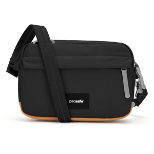 Small black Pacsafe Go urban anti-theft bag.