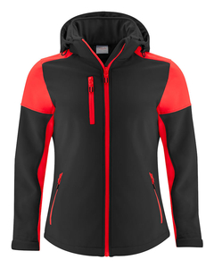 Softshell with detachable hood Prime Softshell Lady by Printer - Black - Red.