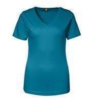 T-shirt- ID Interlock V- Neck weave, Turquoise