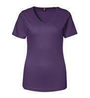 T-shirt- ID Interlock V- Neck weave, purple