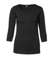 T-shirt with stretch 3/4 sleeves from ID, black