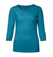 T-shirt with stretch 3/4 sleeves from ID, turquoise