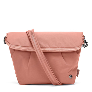 The foldable women's anti-theft handbag Pacsafe Citysafe CX Econyl® - pink.