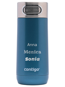 Thermal mug Contigo Luxe Autoseal 360 ml with custom inscription - engraved -  Blue