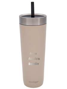 Thermal mug with straw Luxe Tumbler 720 ml with engraving - Brown Sugar