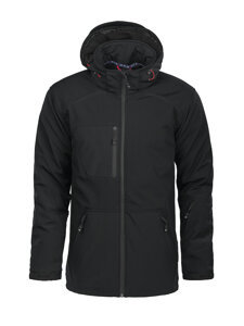 Winter jacket of the Softshell Mount Wall D.A.D type - Black.
