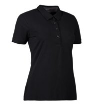 Women's polo business shirt stretch black brand, black