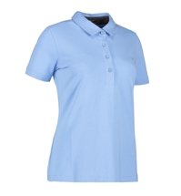 Women's polo business shirt stretch light blue brand, blue