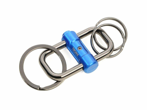 keychain with 3 TROIKA 2-way key rings - blue.