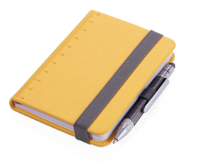 notebook and pen TROIKA lilipad+liliput - yellow