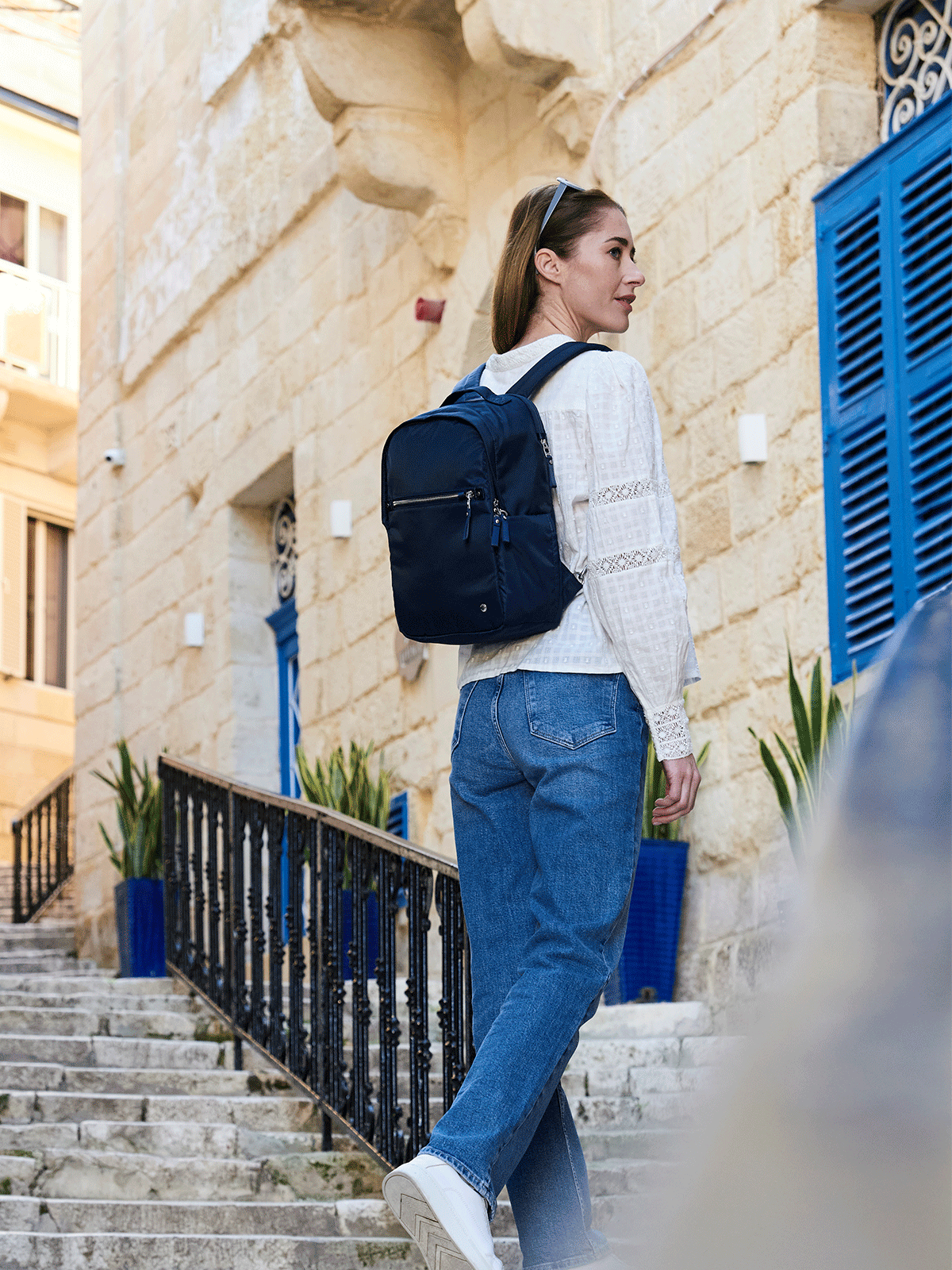 Dark blue backpack women's hotsell