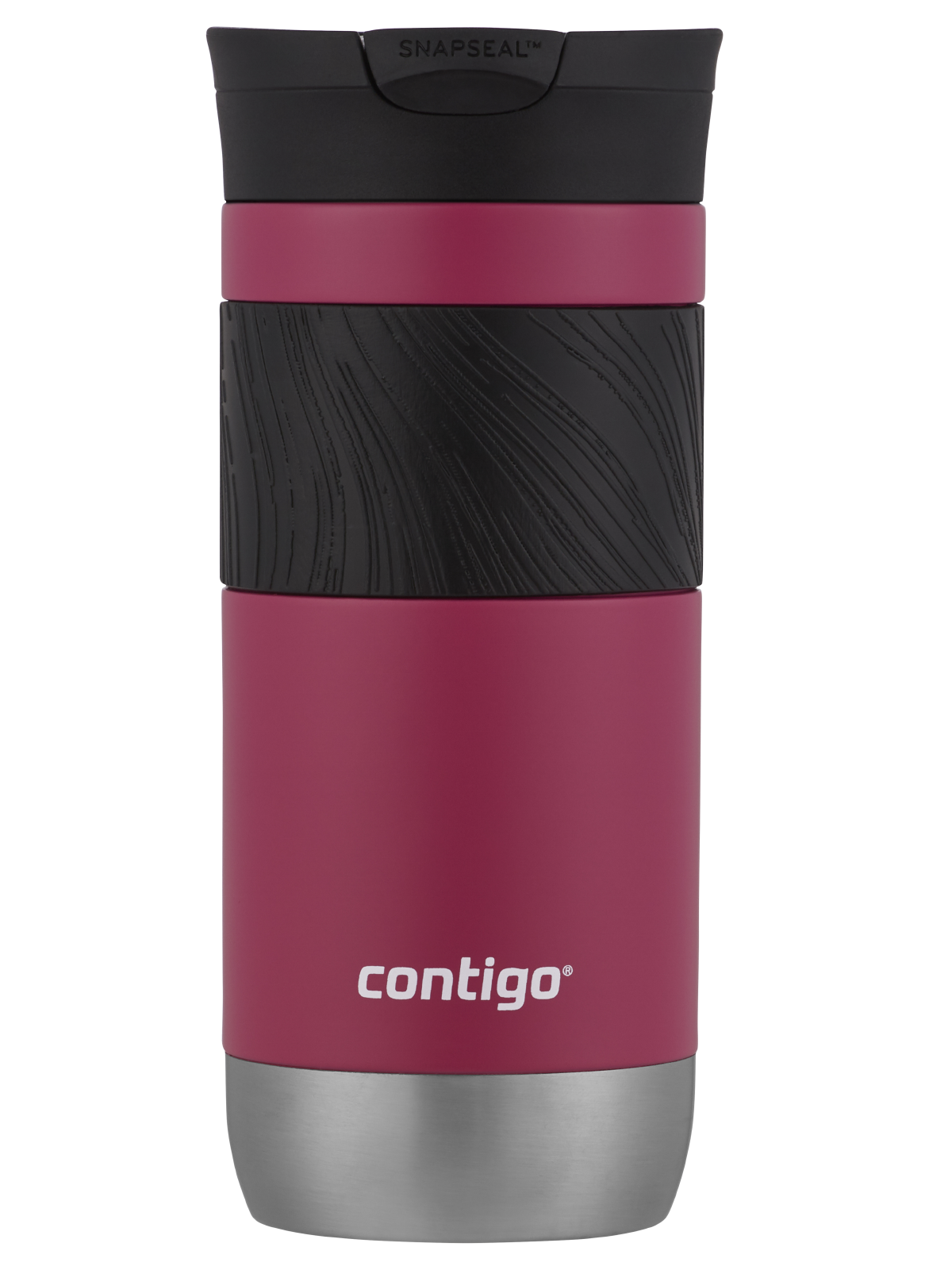 Thermal mug Contigo Byron 470ml - Stainless Steel - Serious  With prints \  Gifts for \ For him With prints \ News Thermal mug colours. \ Thermal mugs  silver Thermal mug