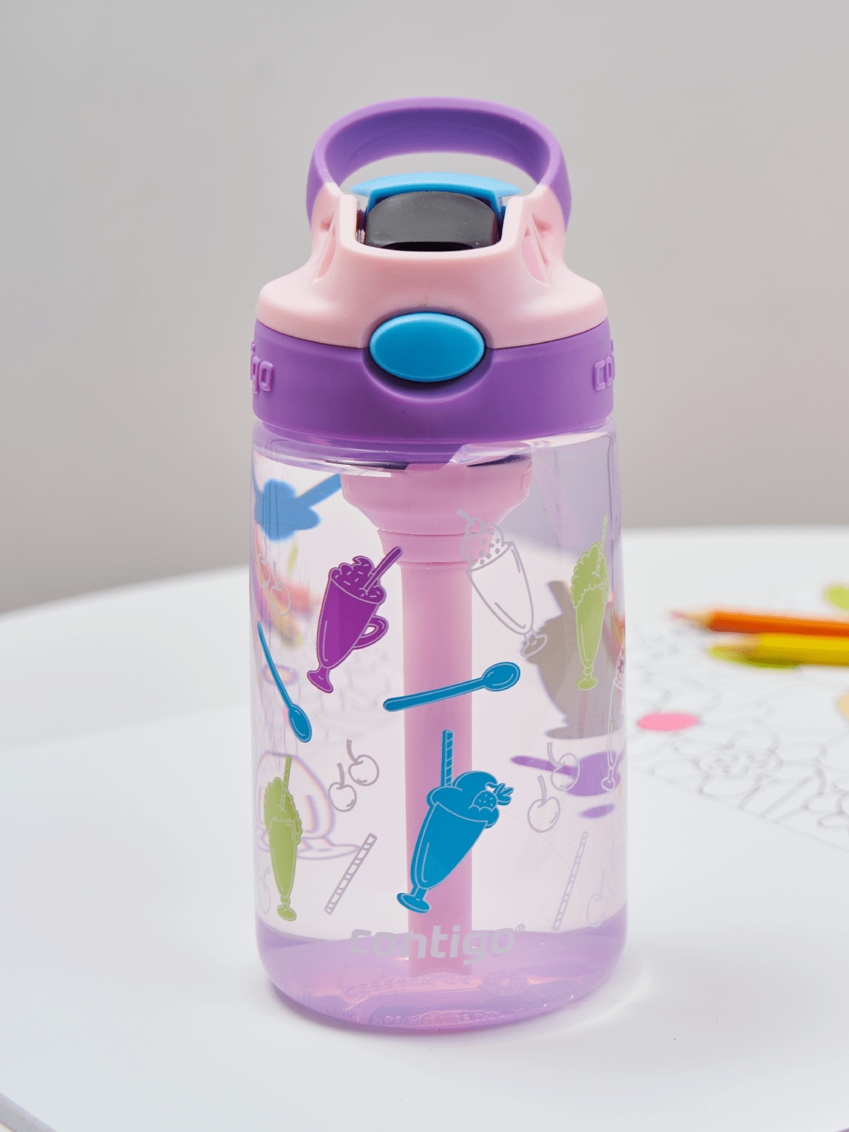 Water bottle / bottle for children Contigo Easy Clean 420ml Strawberry  Shakes Pink, BRANDS \ CONTIGO \ FOR KIDS BRANDS \ CONTIGO \ BIDONS