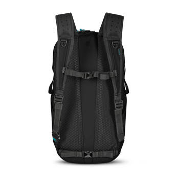 Anti-theft 25L Pacsafe ECO Econyl® hiking backpack - black.