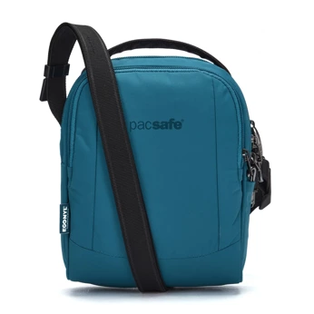 Anti-theft Pacsafe LS100 turquoise shoulder bag.