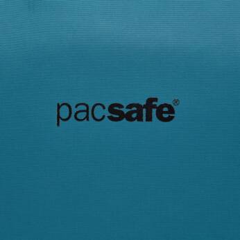 Anti-theft Pacsafe LS200 turquoise shoulder bag.