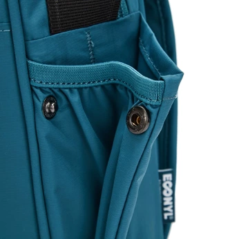 Anti-theft Pacsafe LS200 turquoise shoulder bag.